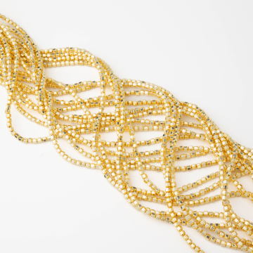 Hematyt platerowany baryłka błyszcząca light gold 3mm