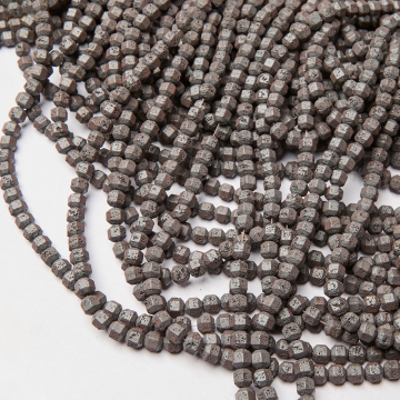 Hematyt baryłka z fakturą mat natural 6x6mm