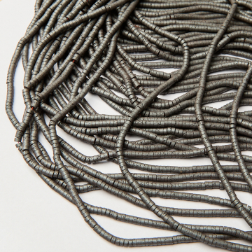 Hematyt krążek z fakturą mat natural 4x2mm