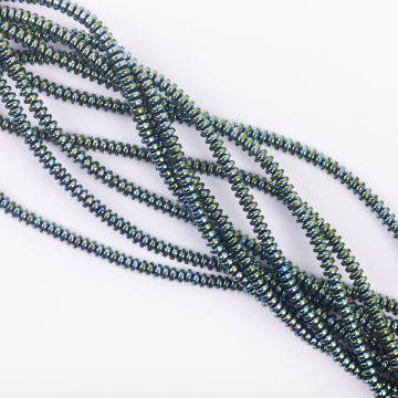 Hematyt platerowany oponka gładka emerald 4x2mm