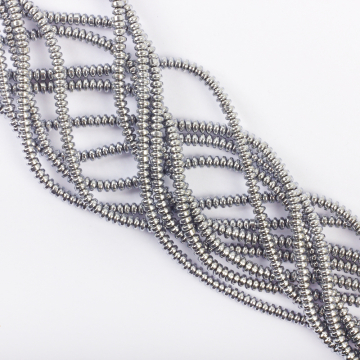 Hematyt platerowany oponka gładka silver 4x2mm