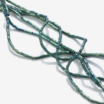 Hematyt platerowany przekładka wielokąt emerald 2x1mm