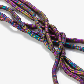 Hematyt platerowany krążek mat multicolor 4,5x1mm