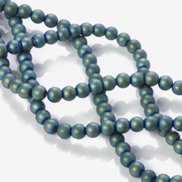 Hematyt platerowany kulka gładka mat emerald 6mm