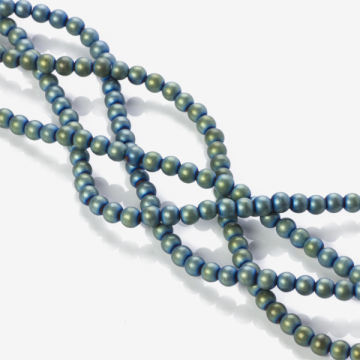 Hematyt platerowany kulka gładka mat emerald 4mm