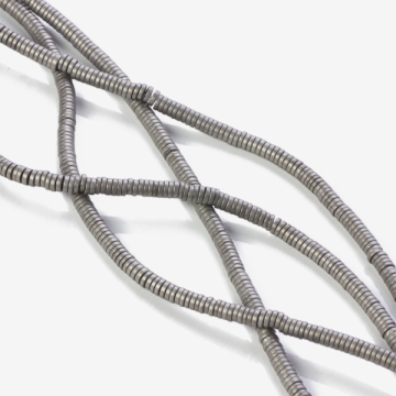 Hematyt platerowany krążek płaski mat silver 3x1mm