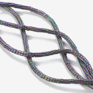 Hematyt platerowany kwiatki płaskie mat multicolor 4x2mm