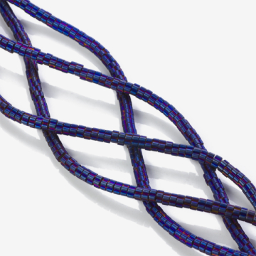 Hematyt platerowany kwiatki płaskie mat heliotrope 4x2mm