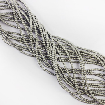 Hematyt platerowany kulka gładka mat silver 2mm