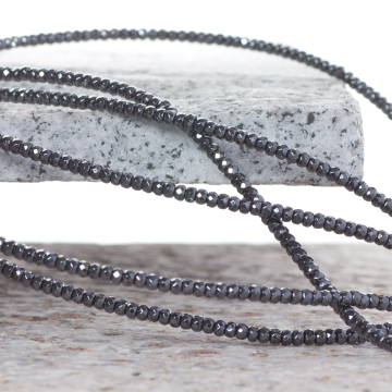 Hematyt platerowany oponka fasetowana natural 3x2mm