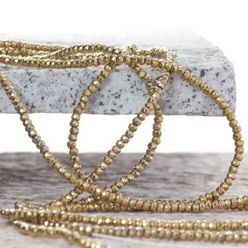 Hematyt platerowany oponka fasetowana gold 3x2mm