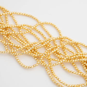 Hematyt platerowany kulka fasetowana light gold satine 3,5mm