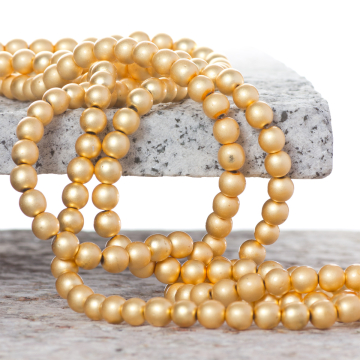 Hematyt platerowany kulka gładka light gold satine 6mm