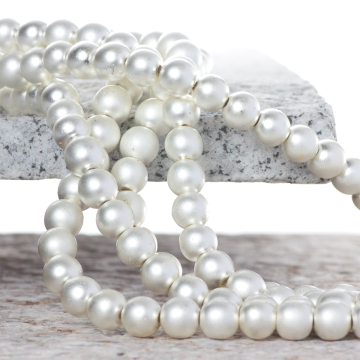 Hematyt platerowany kulka gładka light silver satine 8-9mm