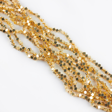 Hematyt platerowany koniczynka gold 4mm