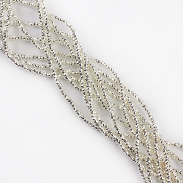 Hematyt platerowany oponka fasetowana light silver 3x2mm