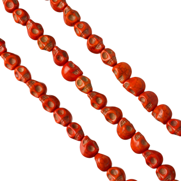 Howlit czaszka 12mm pomarańczowa