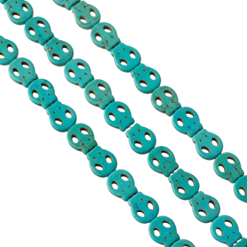 Howlit czaszka płaska 15mm turkusowa