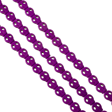 Howlit czaszka płaska 15mm fioletowa