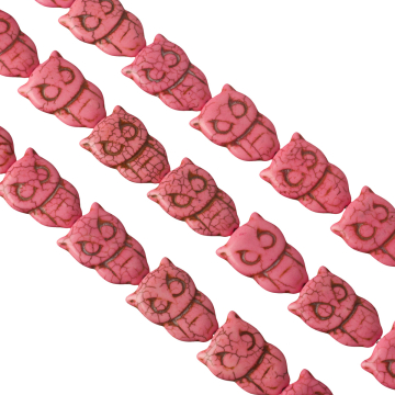 Howlit sowa różowa 30x20mm