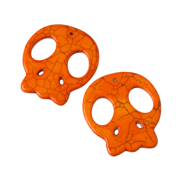 Howlit czacha zawieszka pomarańczowa 55x48mm