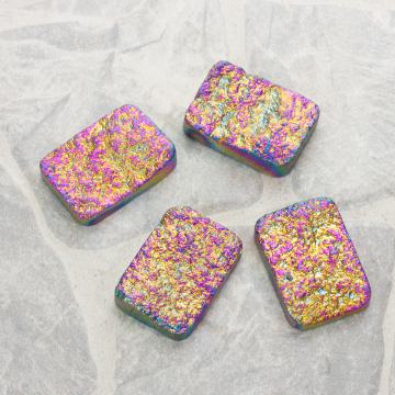 Kwarc górski platerowany prostokąt vitrail medium