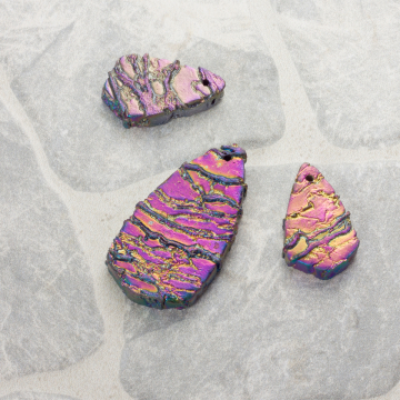 Kwarc dropy platerowane zestaw volcano