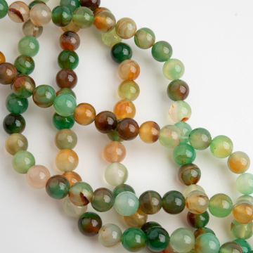 Agat kulka gładka zielona 8mm