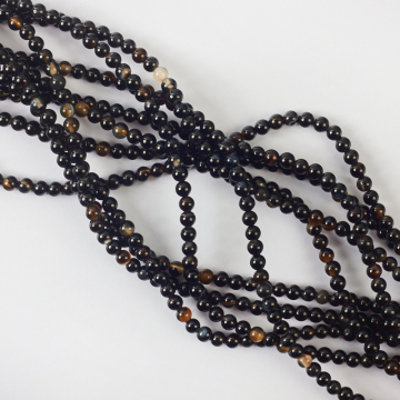 Agat kulka gładka czarna 4mm