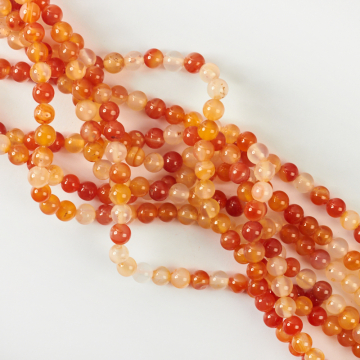 Agat kulka gładka brzoskwiniowa 6mm