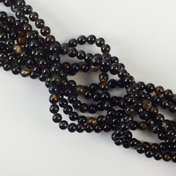 Agat czarny kulka gładka 6,5mm