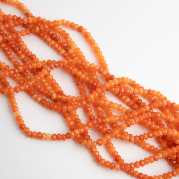 Agat oponka fasetowana pomarańczowa 3x4,5mm