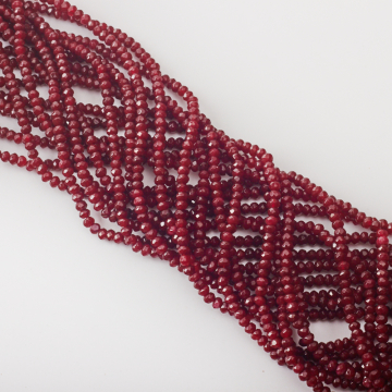 Agat oponka fasetowana bordowa 3x4mm