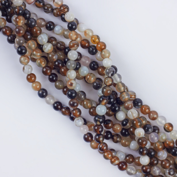 Agat kulka gładka szary 6mm