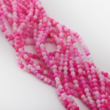 Agat kulka kwasowana matowa różowa 6mm