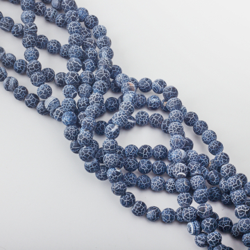 Agat kulka kwasowana matowa czarna 8mm