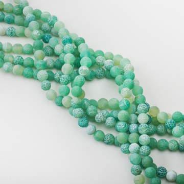 Agat kulka kwasowana matowa zielona 8mm