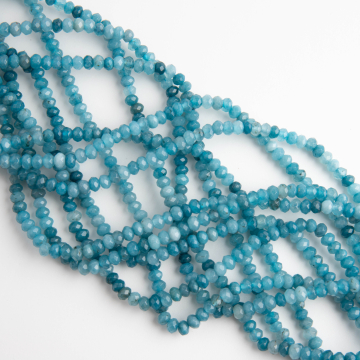 Agat oponka fasetowana niebieska 3x4,5mm