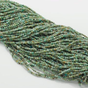 Turkus afrykański naturalny kulka fasetowana zielona 2mm