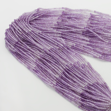 Ametyst kulka fasetowana cieniowana fioletowa 2mm 32cm