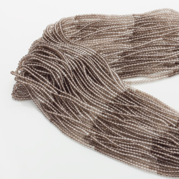 Kwarc dymny kulka fasetowana cieniowana grafitowa 2mm 32cm