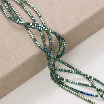 Hematyt platerowany kostka ścięta emerald 3x3mm