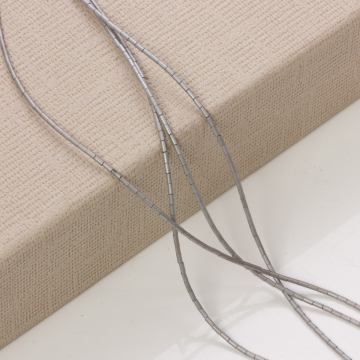 Hematyt platerowany słupek okrągły mat silver 3x1mm