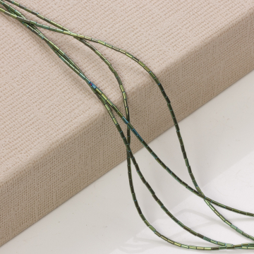 Hematyt platerowany słupek okrągły emerald 3x1,5mm