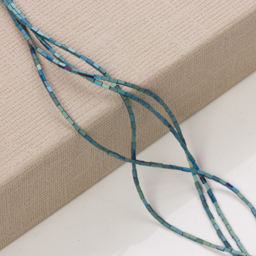 Hematyt platerowany słupek kwadratowy mat emarald 3x1,5mm