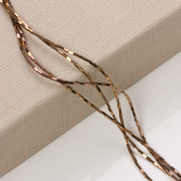 Hematyt platerowany słupek kwadratowy brozne 3x1mm