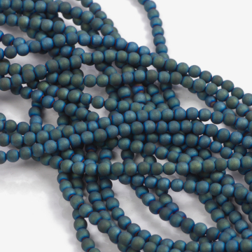 Hematyt platerowany kulka gładka mat emerald 3mm