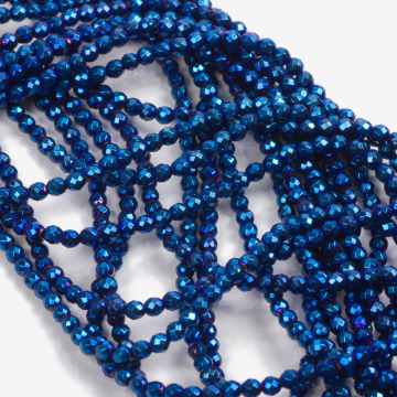 Hematyt platerowany kulka fasetowana heliotrope 3mm