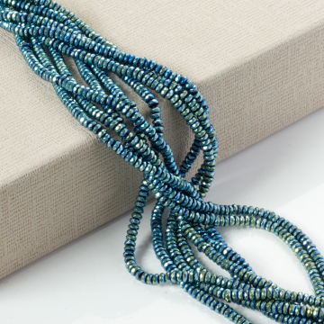 Hematyt platerowany oponka fasetowana emerald 4x2mm