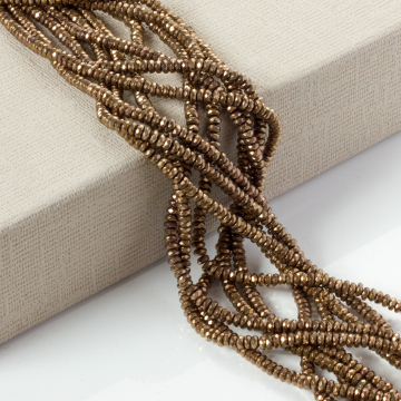 Hematyt platerowany oponka fasetowana bronze 4x2mm